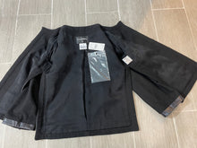 Load image into Gallery viewer, Chanel 13S Black Tweed Jacket With Leather Trim