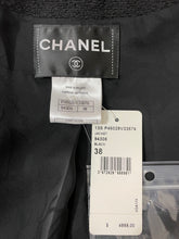 Load image into Gallery viewer, Chanel 13S Black Tweed Jacket With Leather Trim