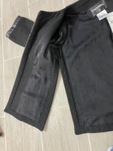 Load image into Gallery viewer, Chanel 13S Black Tweed Jacket With Leather Trim