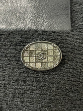 Load image into Gallery viewer, Chanel 13S Black Tweed Jacket With Leather Trim