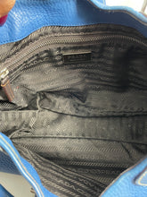 Load image into Gallery viewer, Prada Blue Leather Half Moon Shoulder Bag