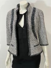 Load image into Gallery viewer, Chanel NWT 13P white/black gray blazer w/3/4 sleeves