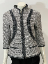 Load image into Gallery viewer, Chanel NWT 13P white/black gray blazer w/3/4 sleeves