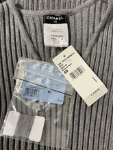 Load image into Gallery viewer, Chanel Gray Wool Ribbed Midi Sweater Dress
