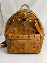 Load image into Gallery viewer, MCM Studded Medium Duel Cognac Stark Backpack