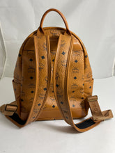 Load image into Gallery viewer, MCM Studded Medium Duel Cognac Stark Backpack