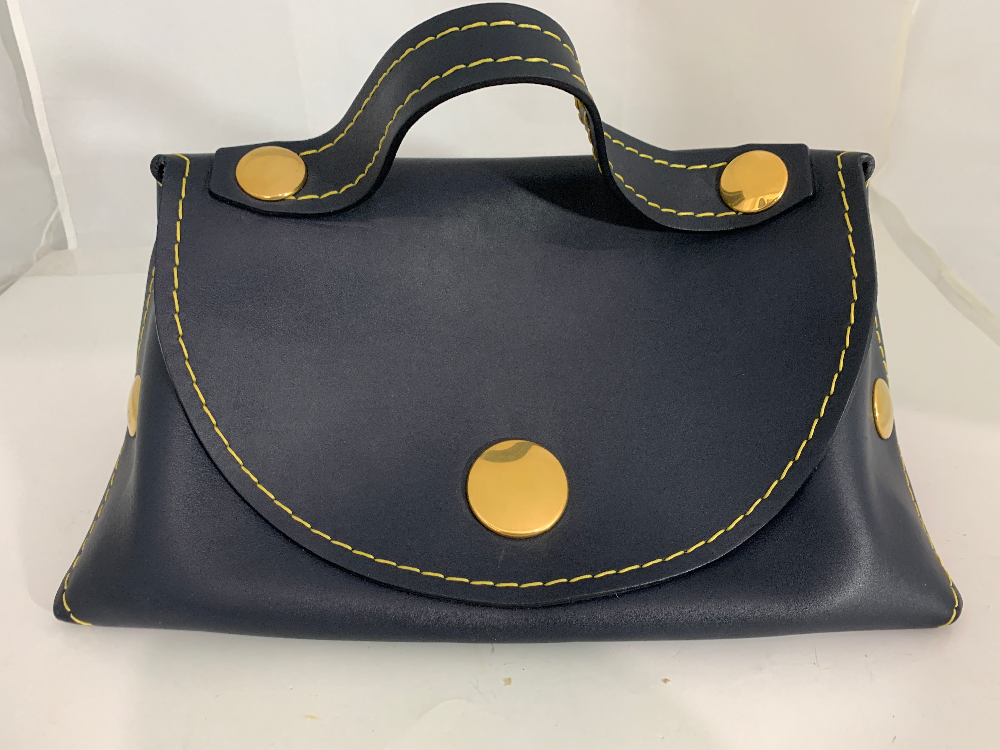 Celine Navy Calfskin Orb Bag