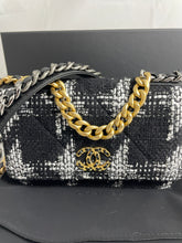 Load image into Gallery viewer, Chanel 22K Black White Tweed 19 WOC Crossbody Bag