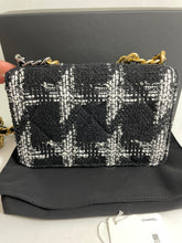 Load image into Gallery viewer, Chanel 22K Black White Tweed 19 WOC Crossbody Bag