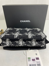 Load image into Gallery viewer, Chanel 22K Black White Tweed 19 WOC Crossbody Bag