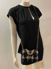 Load image into Gallery viewer, Chanel 22K Black White Tweed 19 WOC Crossbody Bag