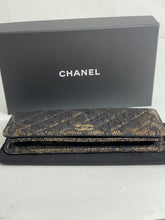Load image into Gallery viewer, Chanel Silk Brocade Leather Wallet Clutch
