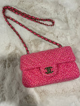 Load image into Gallery viewer, Chanel 22K Pink Fushia Tweed Mini Rectangle Crossbody Bag