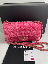 Load image into Gallery viewer, Chanel 22K Pink Fushia Tweed Mini Rectangle Crossbody Bag