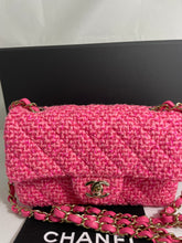 Load image into Gallery viewer, Chanel 22K Pink Fushia Tweed Mini Rectangle Crossbody Bag