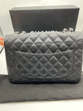 Load image into Gallery viewer, Chanel Black Quilted Caviar Jumbo Single Flap Bag