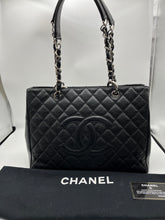 Load image into Gallery viewer, Chanel Black Quilted Caviar GST Grand Shopping Tote