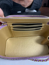 Load image into Gallery viewer, Chanel Classic Violet Lambskin Pearl Crush Vanity Bag