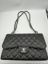 Load image into Gallery viewer, Chanel Black Quilted Caviar Jumbo Shoulder Bag