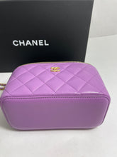 Load image into Gallery viewer, Chanel Classic Violet Lambskin Pearl Crush Vanity Bag