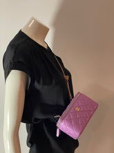 Load image into Gallery viewer, Chanel Classic Violet Lambskin Pearl Crush Vanity Bag
