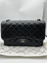Load image into Gallery viewer, Chanel Black Quilted Caviar Jumbo Shoulder Bag