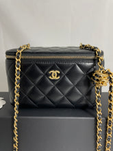 Load image into Gallery viewer, Chanel Classic Black Lambskin Pearl Crush Vanity Bag