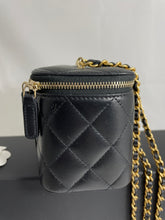 Load image into Gallery viewer, Chanel Classic Black Lambskin Pearl Crush Vanity Bag