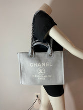 Load image into Gallery viewer, Chanel Gray Blue Deauville Tote Handbag