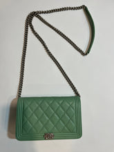 Load image into Gallery viewer, Chanel Mint Green WOC Boy Wallet On Chain Handbag