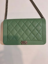Load image into Gallery viewer, Chanel Mint Green WOC Boy Wallet On Chain Handbag