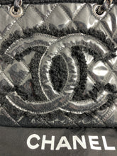 Load image into Gallery viewer, Chanel Black Tweed PVC Tote Handbag