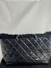 Load image into Gallery viewer, Chanel Black Tweed PVC Tote Handbag
