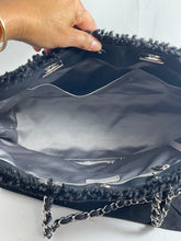 Load image into Gallery viewer, Chanel Black Tweed PVC Tote Handbag