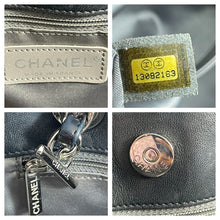Load image into Gallery viewer, Chanel Black Tweed PVC Tote Handbag