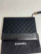 Load image into Gallery viewer, Chanel Black Felt & Tweed Medium Gabrielle Coco O case Clutch