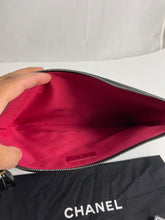 Load image into Gallery viewer, Chanel Black Felt & Tweed Medium Gabrielle Coco O case Clutch