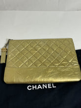 Load image into Gallery viewer, Chanel Gold Gabrielle Medium O case Clutch