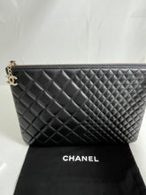 Load image into Gallery viewer, Chanel Black Lambskin O case Clutch