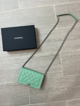 Load image into Gallery viewer, Chanel Mint Green WOC Boy Wallet On Chain Handbag