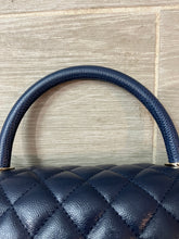 Load image into Gallery viewer, Chanel Navy Quilted Caviar Coco Handle Crossbody