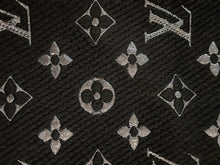 Load image into Gallery viewer, Louis Vuitton Logomania Black Wool Silk Shine Scarf