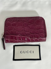 Load image into Gallery viewer, Gucci Cherry Genuine Crocodile Leather Zip Wallet