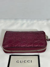 Load image into Gallery viewer, Gucci Cherry Genuine Crocodile Leather Zip Wallet