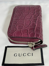 Load image into Gallery viewer, Gucci Cherry Genuine Crocodile Leather Zip Wallet
