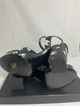 Load image into Gallery viewer, Chanel 22S Black Logo Runway Sandals