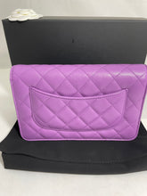 Load image into Gallery viewer, Chanel Classic Violet Caviar WOC Wallet On Chain Handbag