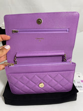 Load image into Gallery viewer, Chanel Classic Violet Caviar WOC Wallet On Chain Handbag