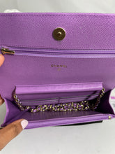 Load image into Gallery viewer, Chanel Classic Violet Caviar WOC Wallet On Chain Handbag