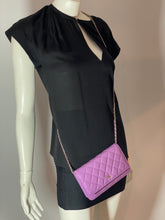 Load image into Gallery viewer, Chanel Classic Violet Caviar WOC Wallet On Chain Handbag